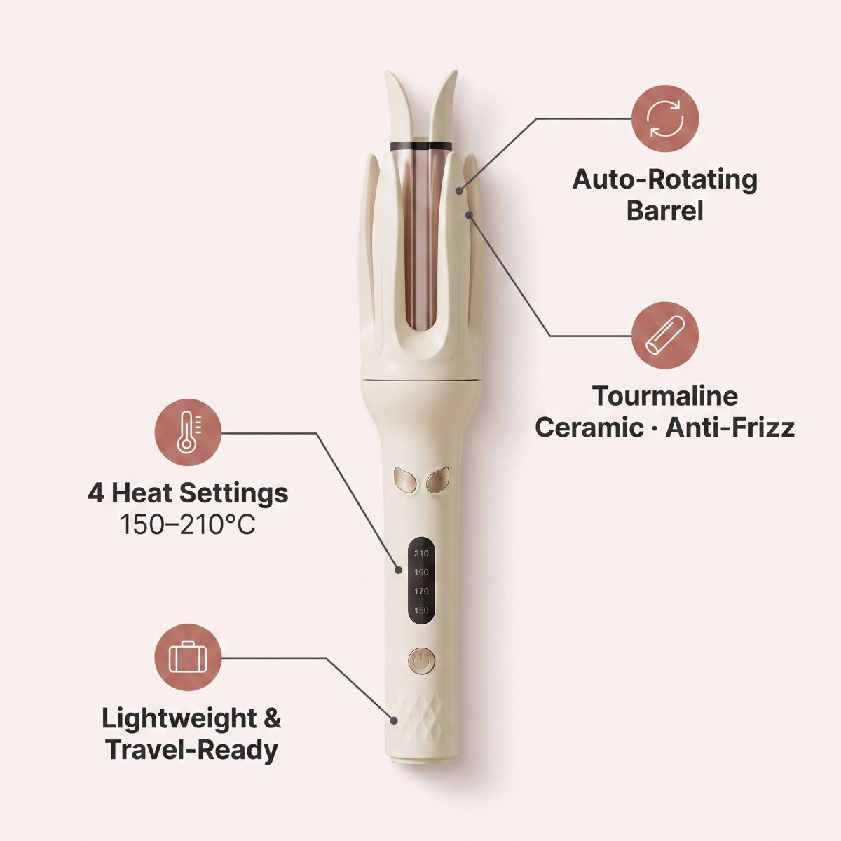 Rizador y ondulador automático para el cabello