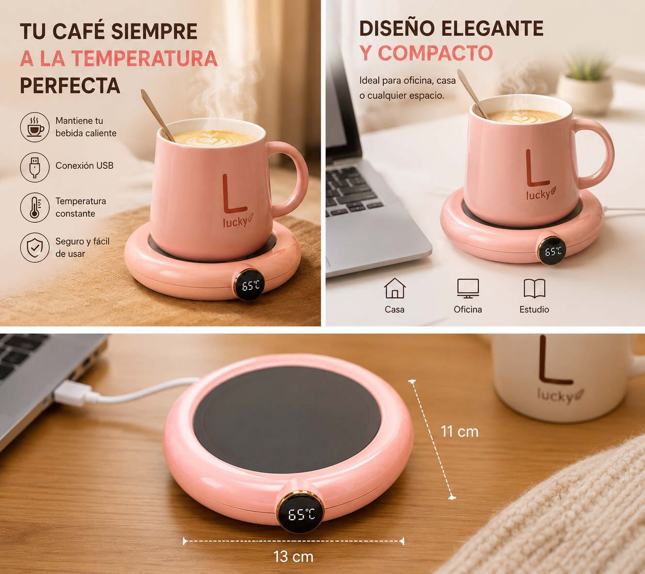 Calentador Inteligente de Tazas USB – Mantén tu Café Siempre Caliente